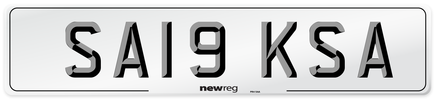 SA19 KSA Number Plate from New Reg